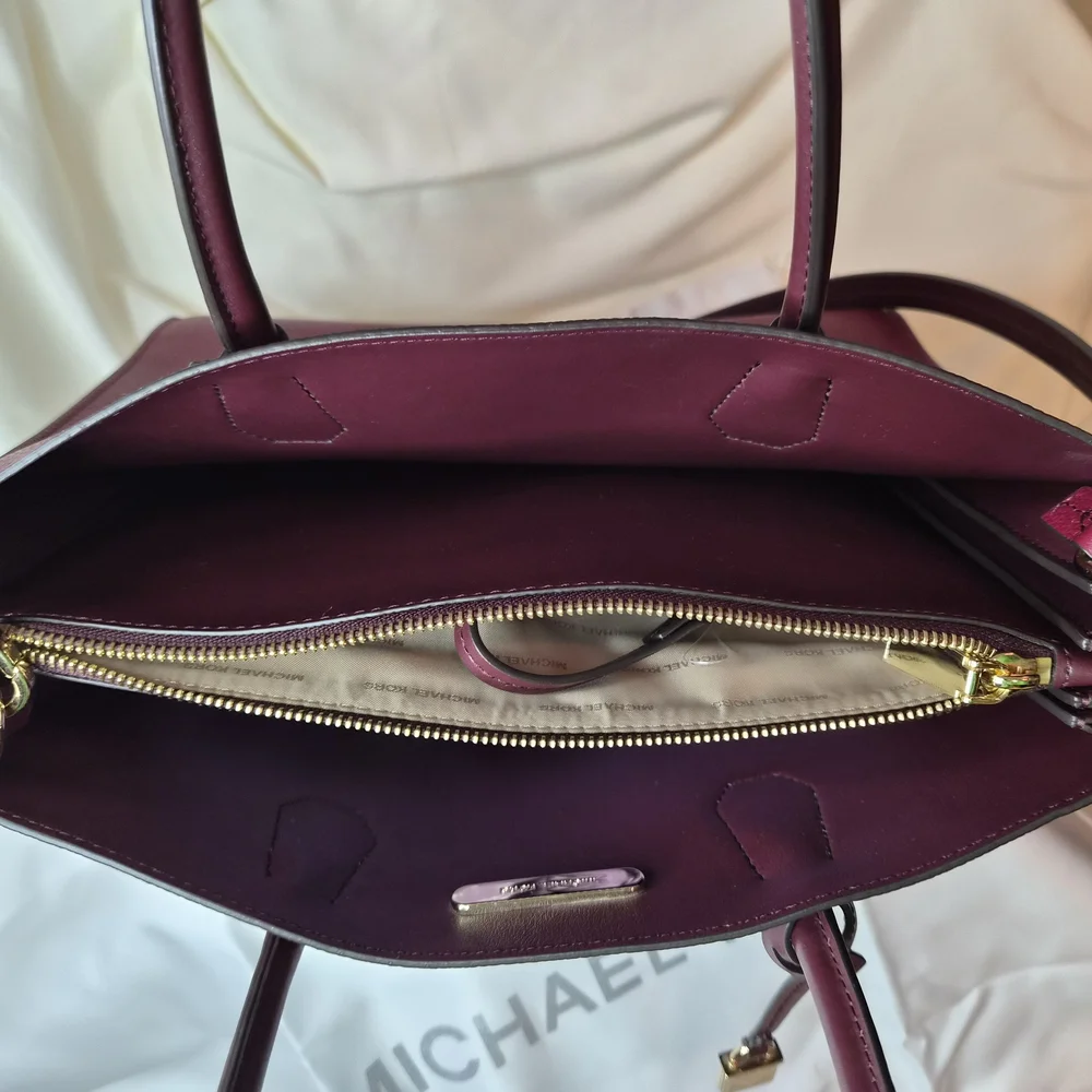 Michael Kors Burgundy Leather Tote Bag
